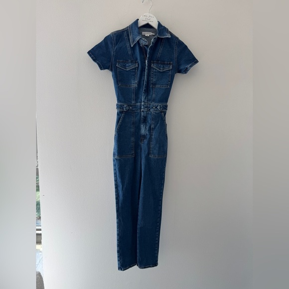 GOOD AMERICAN Fit For Success Dark Wash Jumpsuit XS - Picture 3 of 5